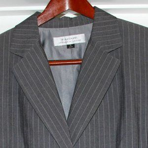 Tahari Grey/Light Grey Stripe Pants Suit Size 10